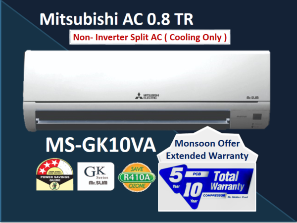 MS-gk10VF R32, 0.8 TON MITSUBISHI INVERTER AC gk SERIES