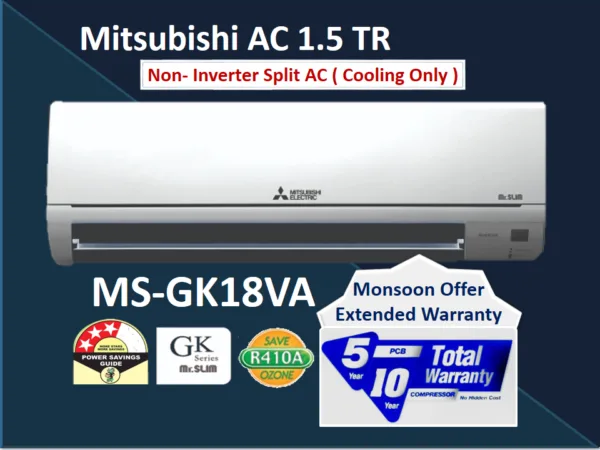 MS-gk18VF R32, 1.5 TON MITSUBISHI INVERTER AC gk SERIES