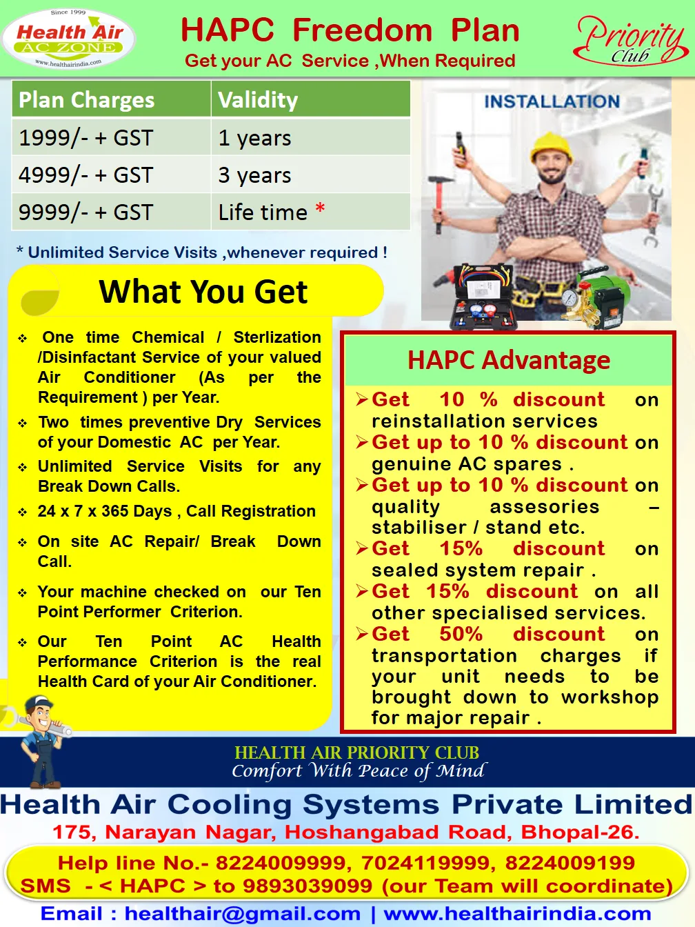 ac repair service -hapc freedom plan